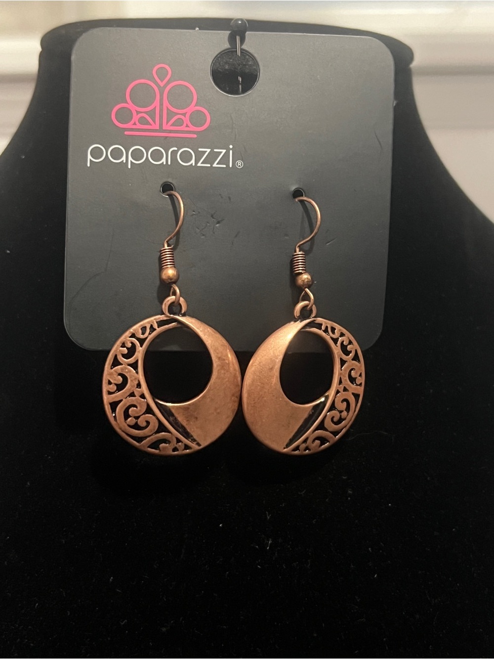 Paparazzi Copper Moonlit Filigree Drop Earrings - Copper